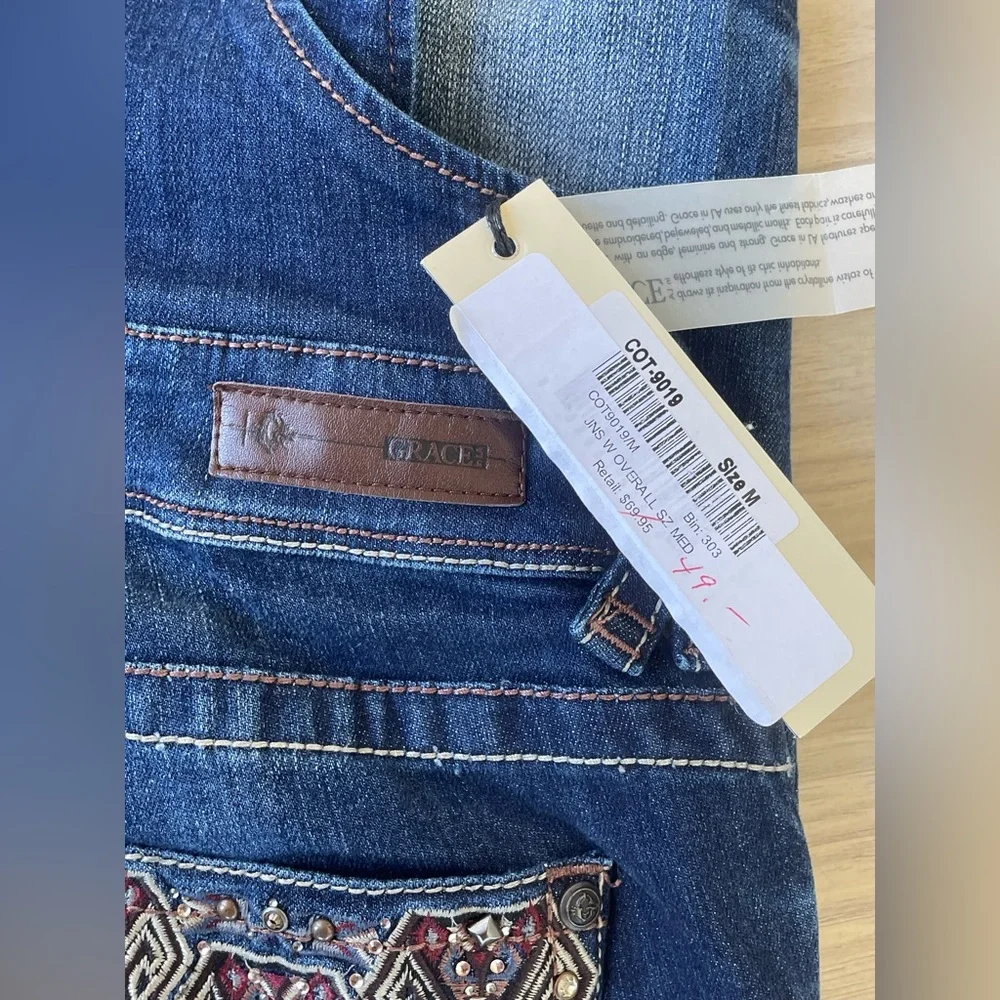Grace Denim Blue Women's Overalls - Picture 11 of 14